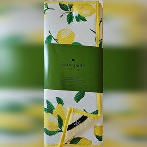 Kate Spade New York - Pair of Reversible Lemon and Solid Drying Mats